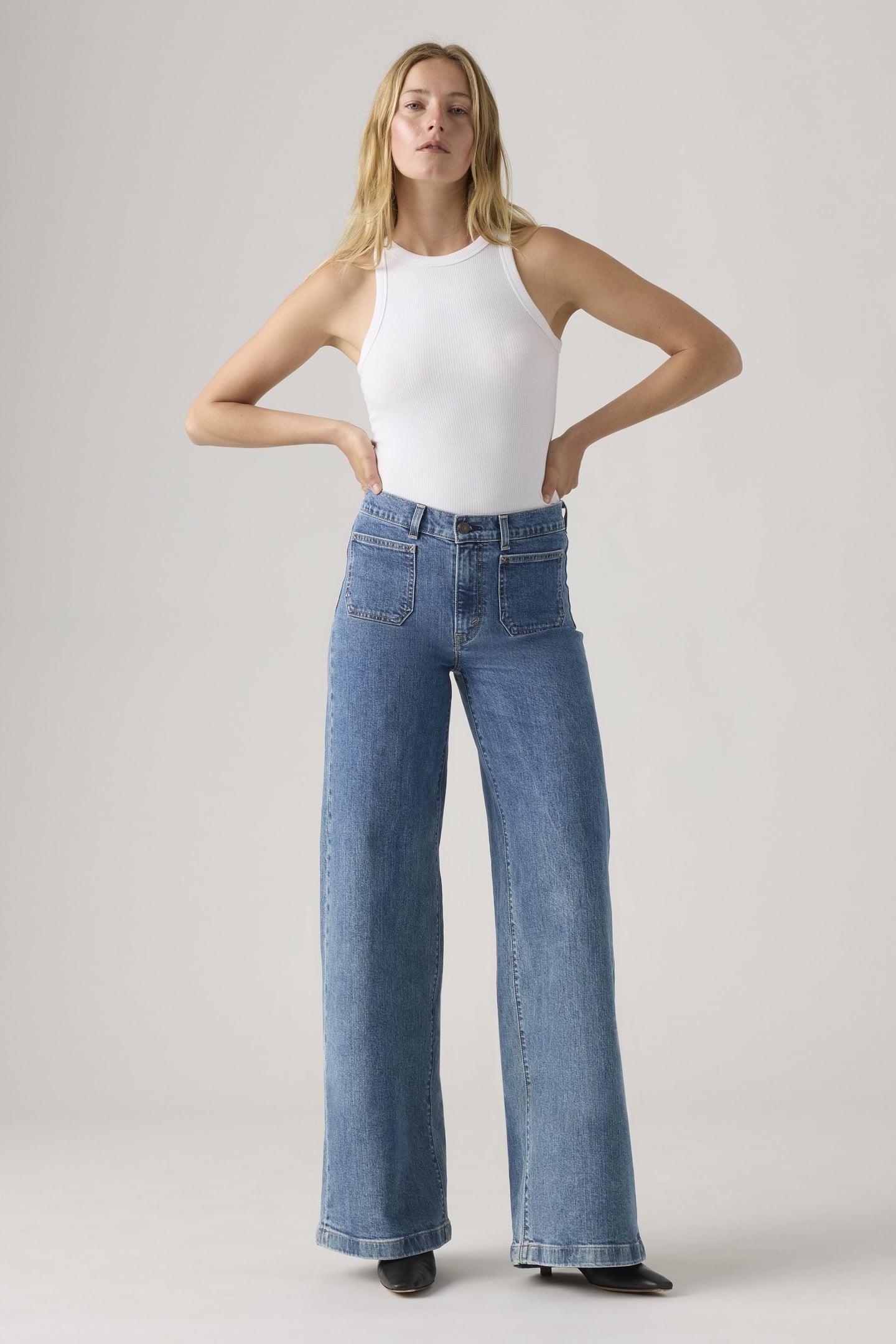 728™ TAILORED HIGH RISE WIDE LEG JEANS BLUE 1