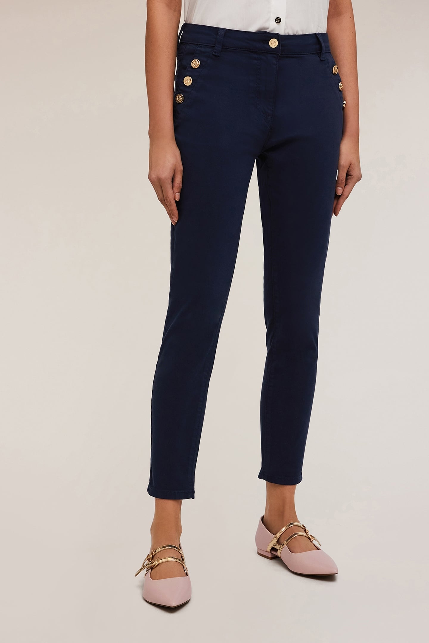 REGULAR TROUSERS WITH METAL BUTTONS BLUE 2