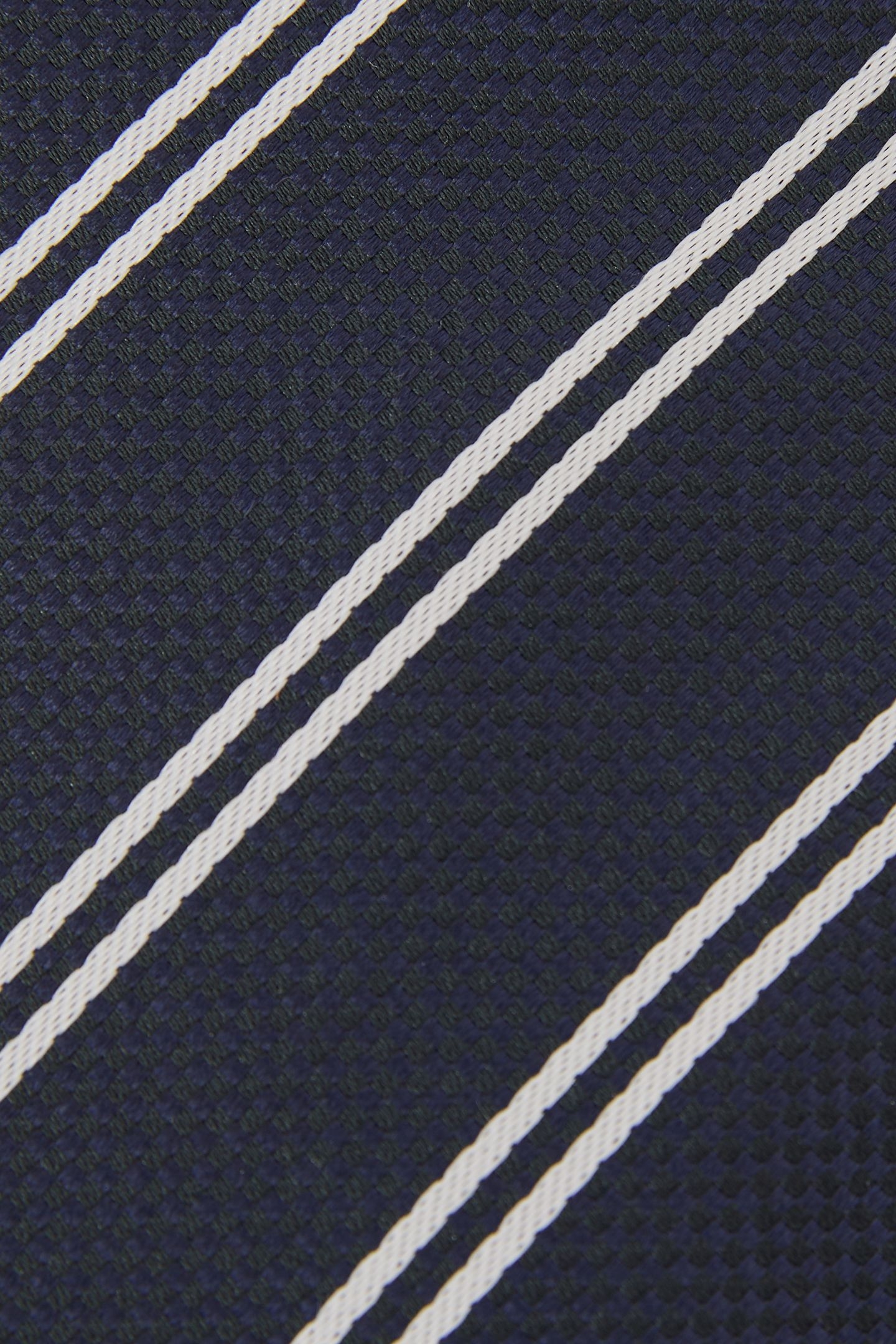 STRIPE SILK BLEND TIE NAVY 6