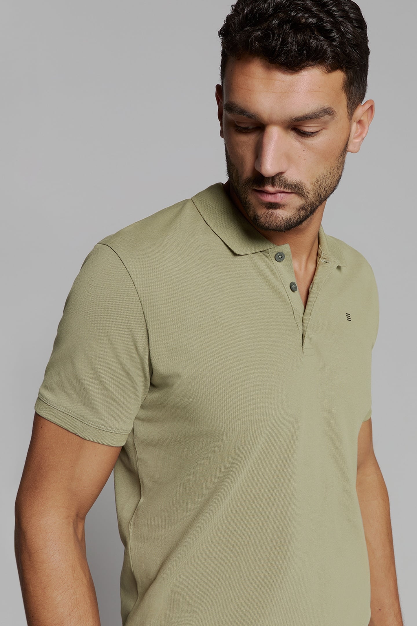 POLO PIQUE SOLID STRETCH LIGHT ARMY 3