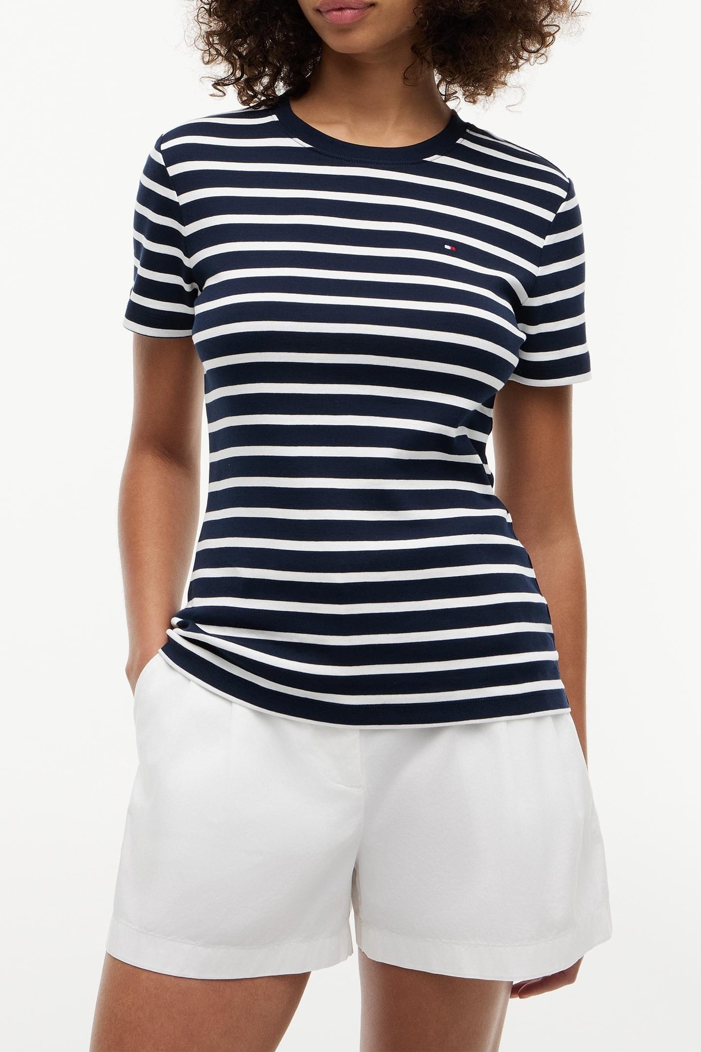 SLIM CODY C-NECK SS BRETON STRIPE DARK NIGHT/ECRU 2