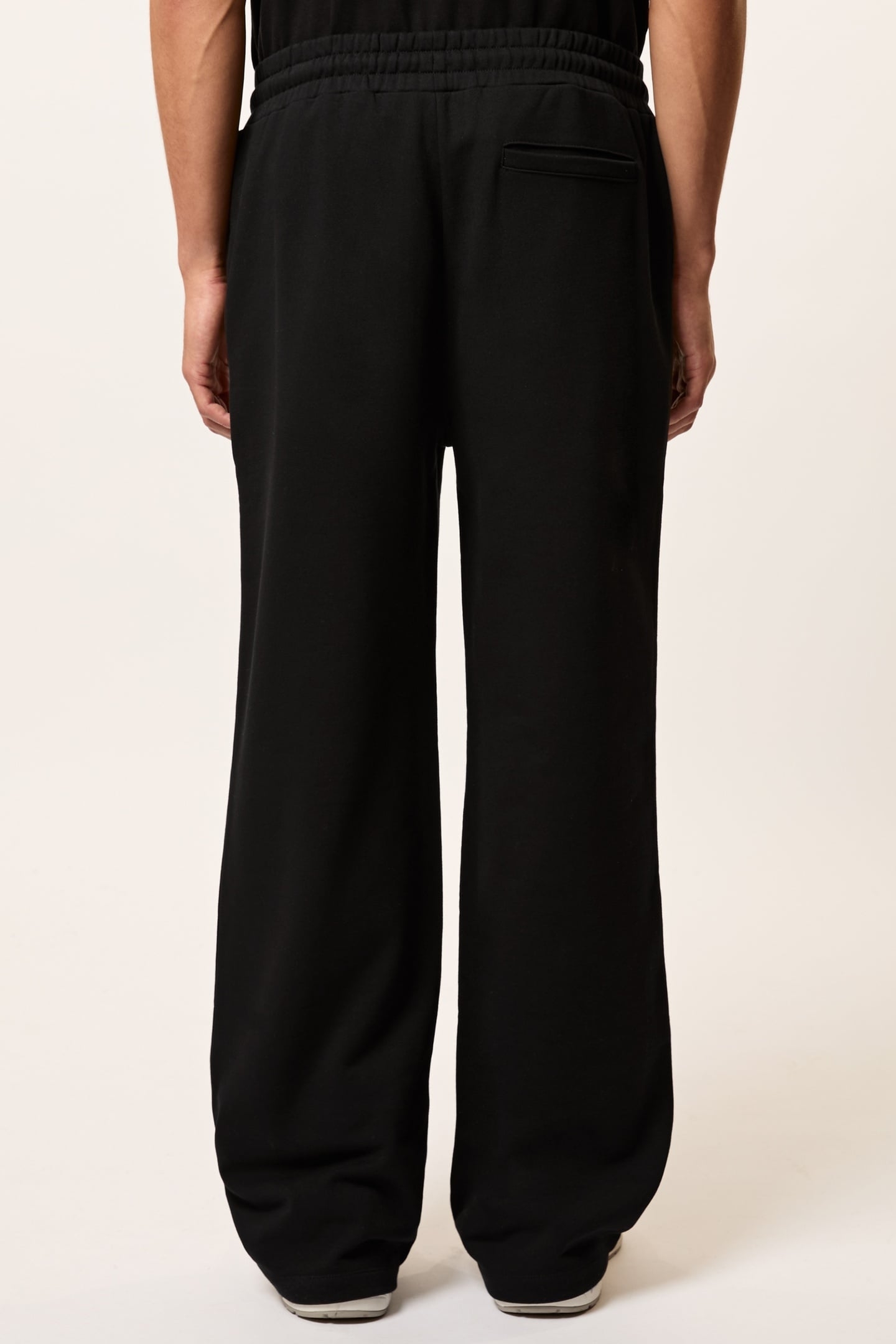 DRAWSTRING WIDE LEG MOTIF JOGGERS BLACK 3