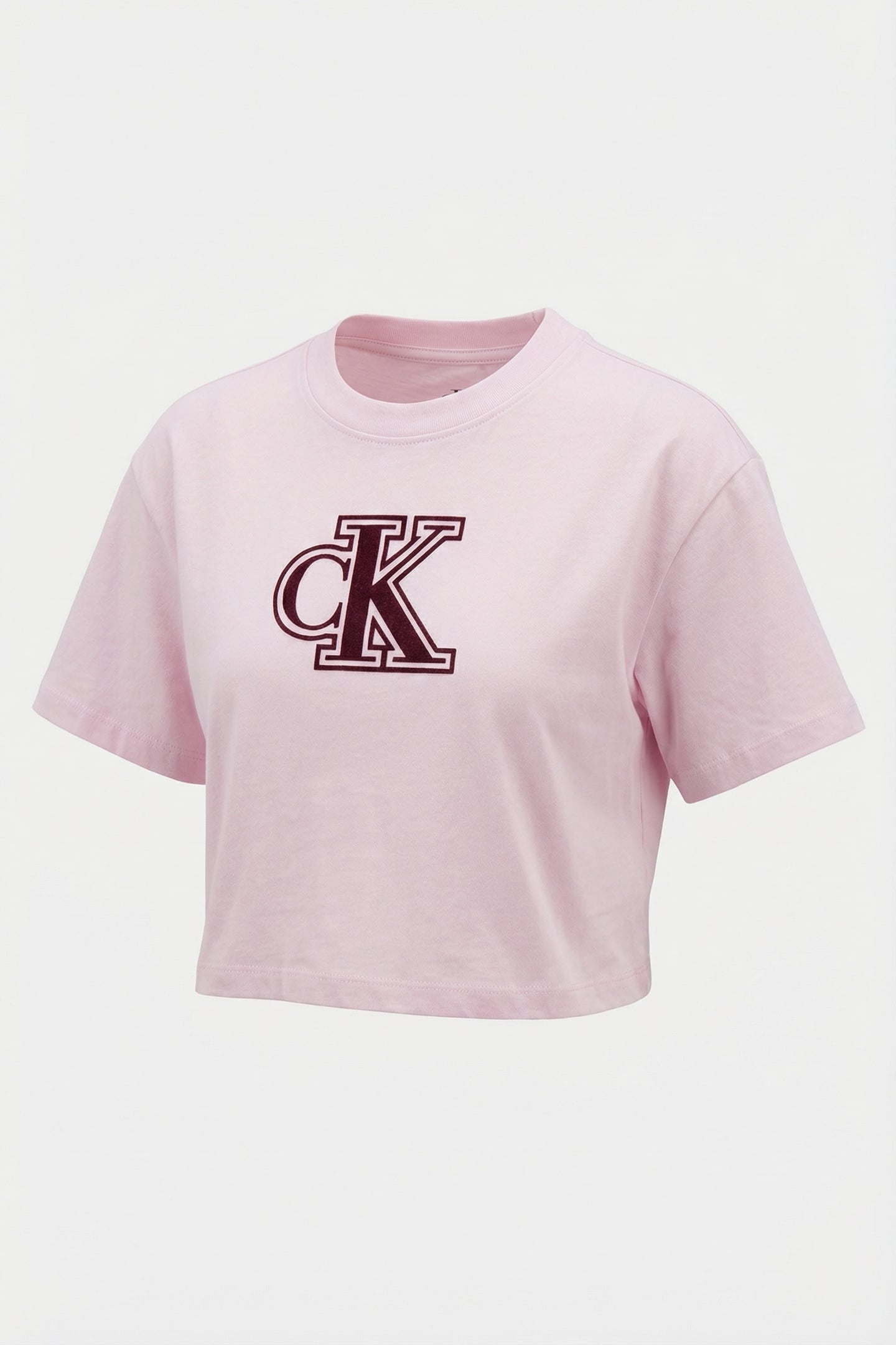 GIRLS VELVET MONOGRAM BOXY T-SHIRT PEARLY PINK 1
