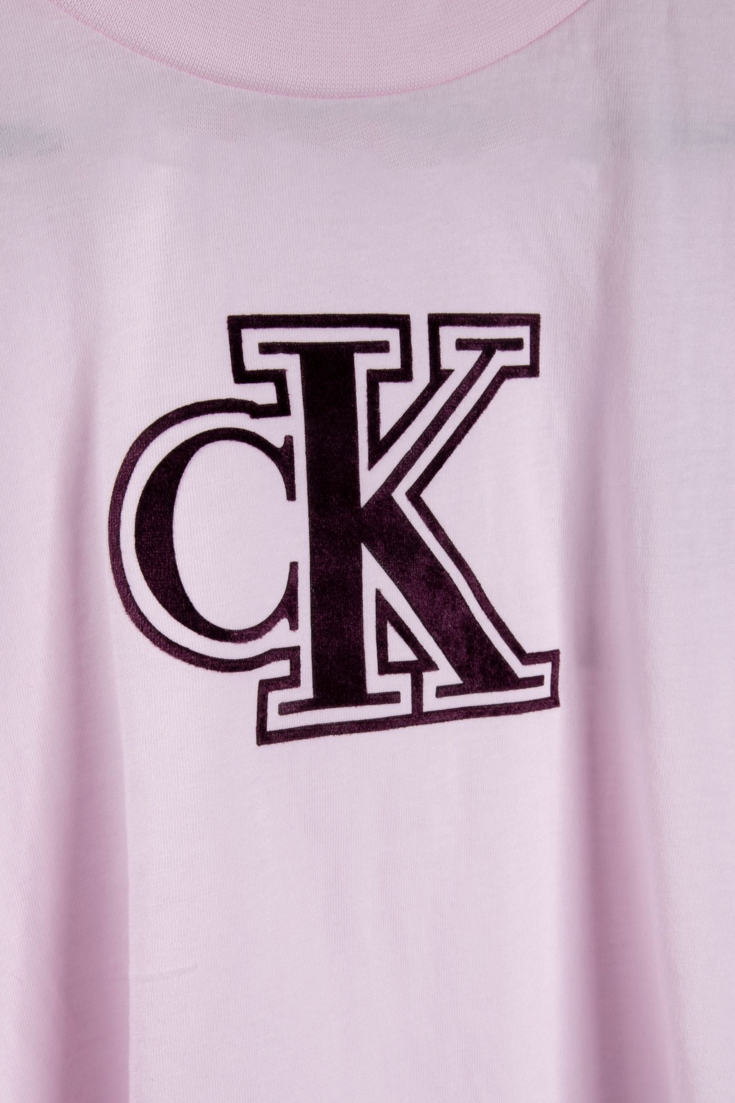 GIRLS VELVET MONOGRAM BOXY T-SHIRT PEARLY PINK 4
