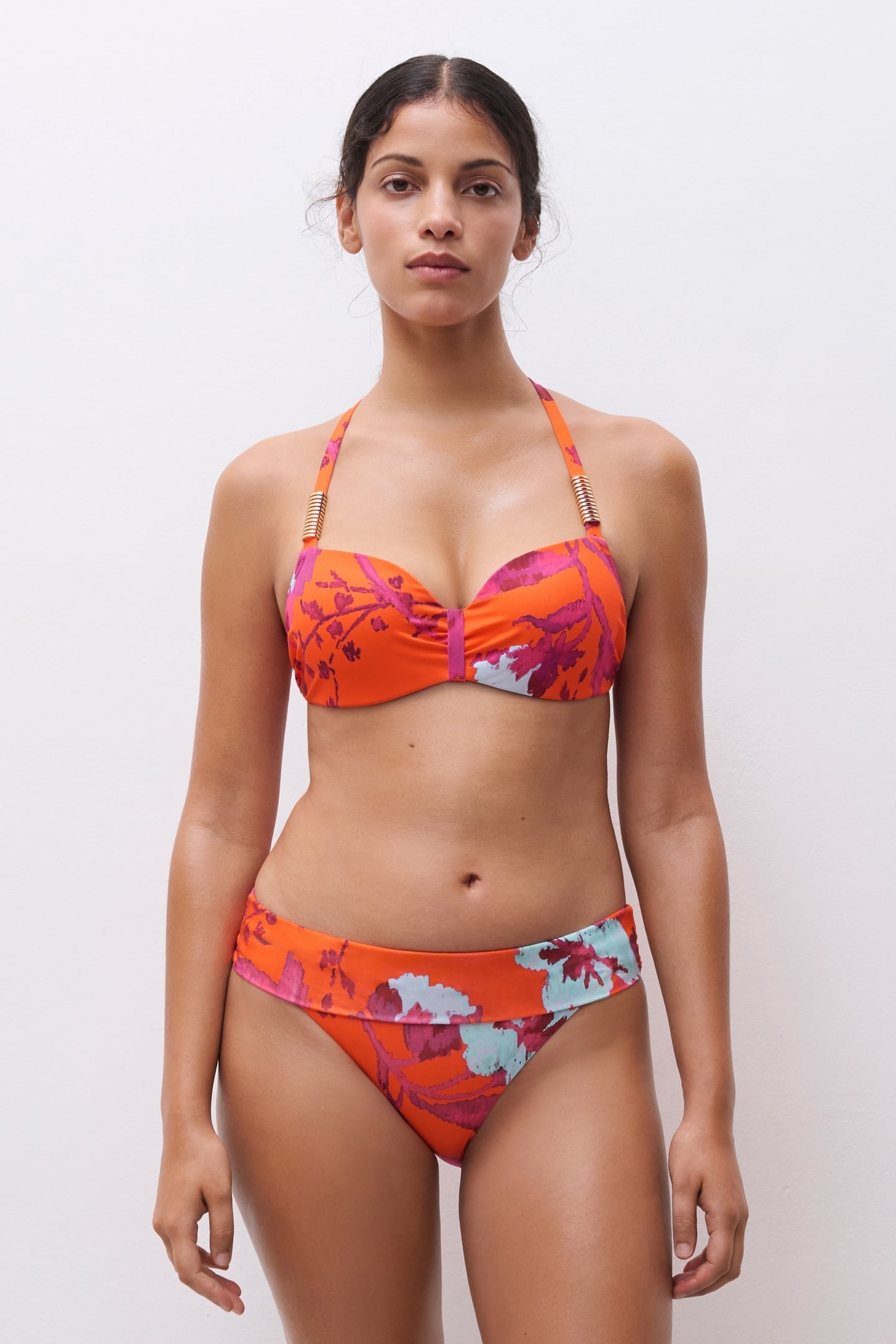 SW BRA TSHIRT HALF CUP MEMORY PAINTED FLOWERS 3