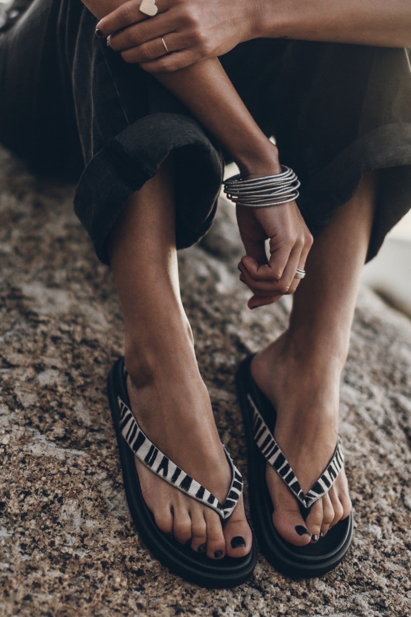 THE ZEBRA LEATHER SANDALS WHITE 1
