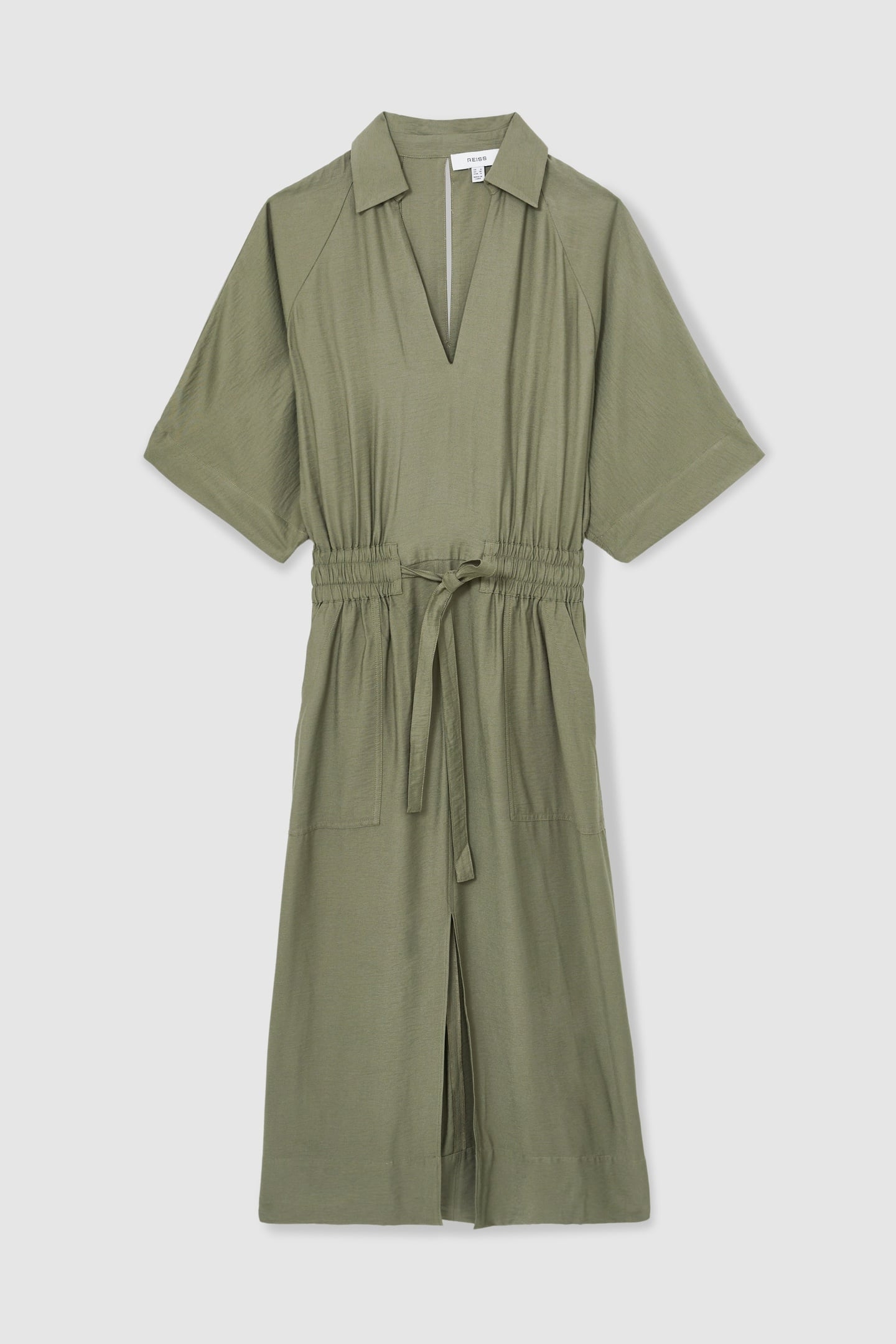 SLEEVED SHIRT DRESS KHAKI 4