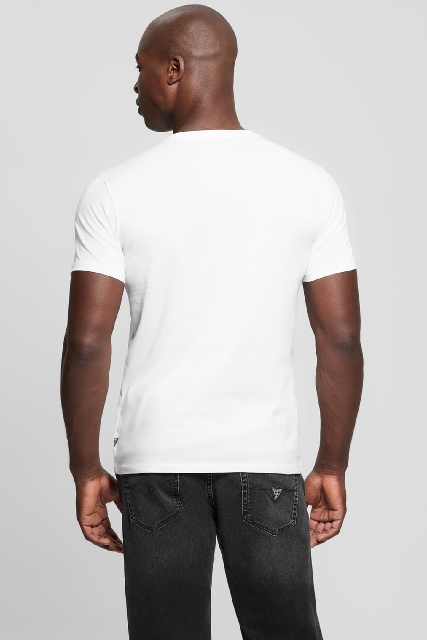 GUESS ECO SS BSC VELVET LOGO T PURE WHITE 2
