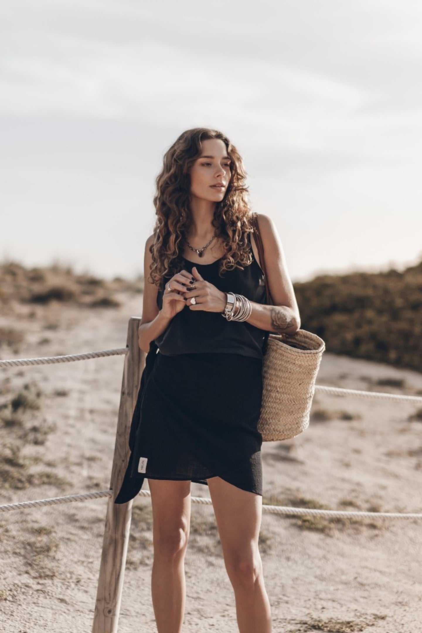 THE BLACK WRAP SKIRT BLACK 1