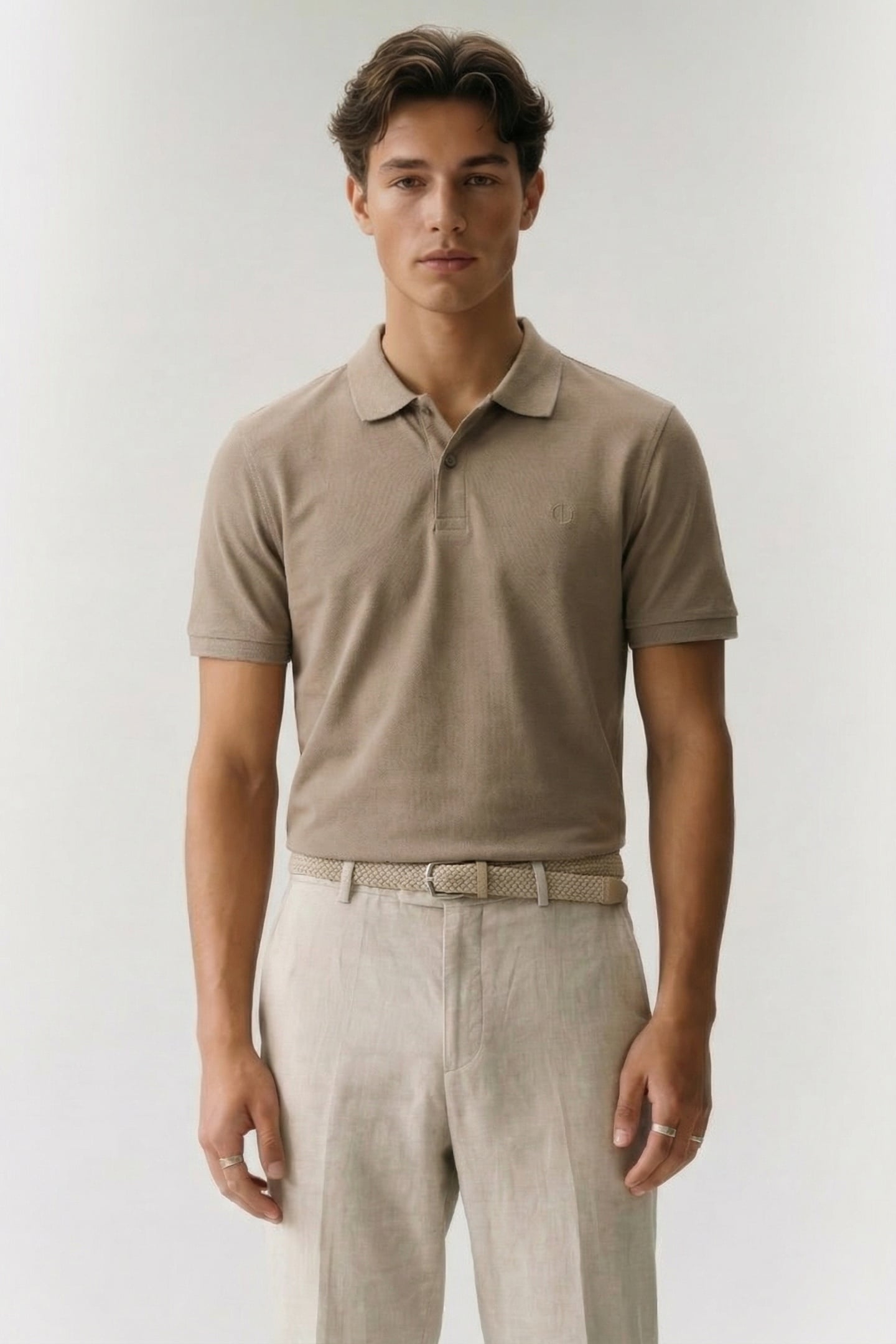 DS_BOWIE BUTTON POLO VINTAGE KHAKI VINTAGE KHAKI 1