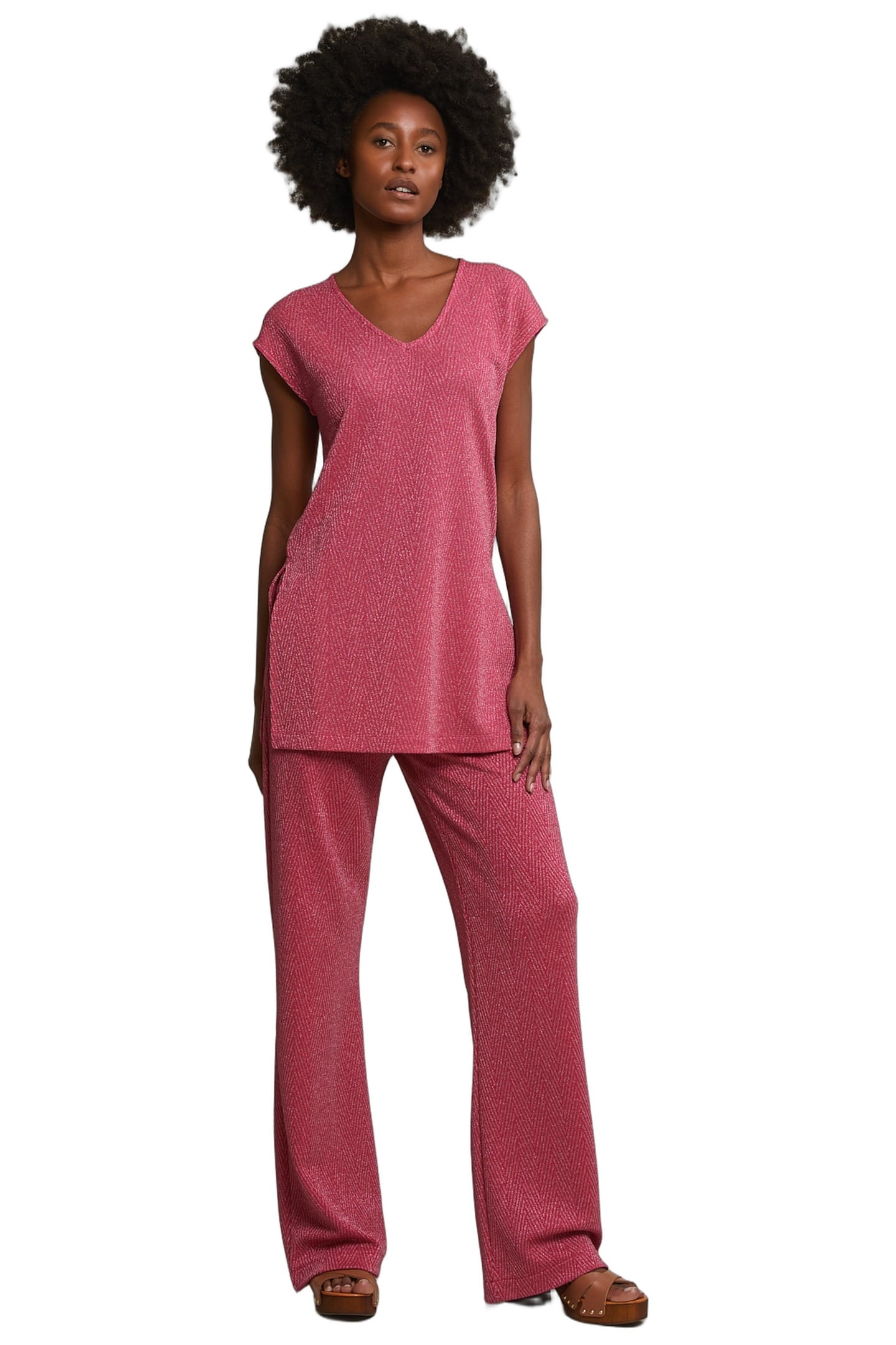 FUCHSIA SLEEVELESS GLITTER T-SHIRT 2