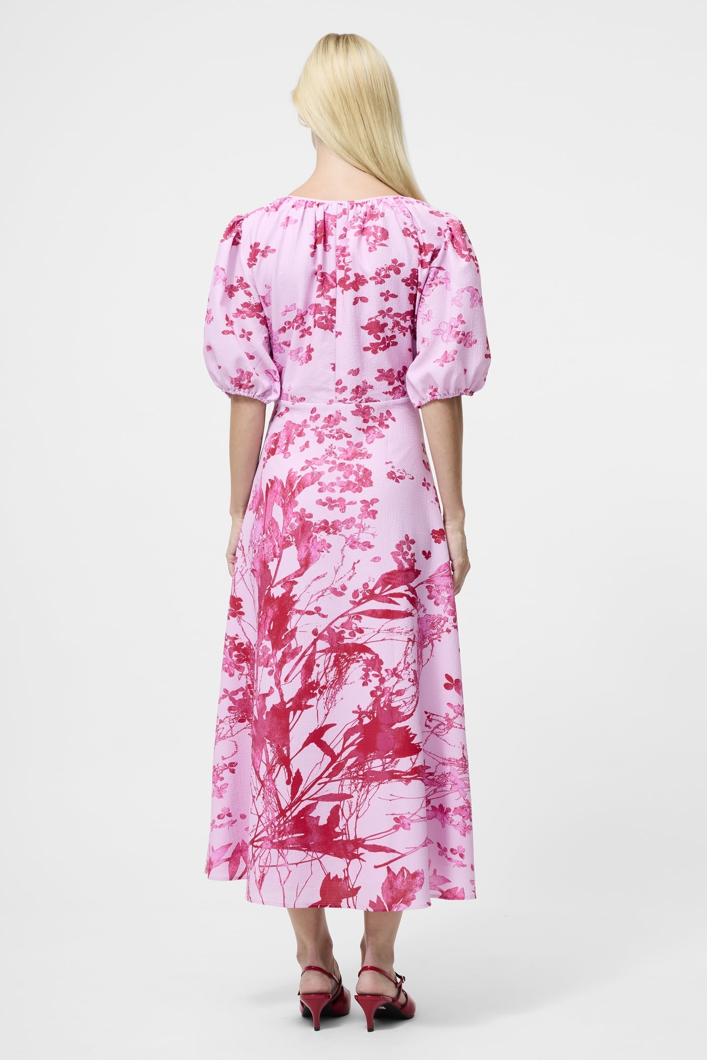 ISLA ODETTE TWIST NECK TEA DRS VIOLET PINK MULTI 3