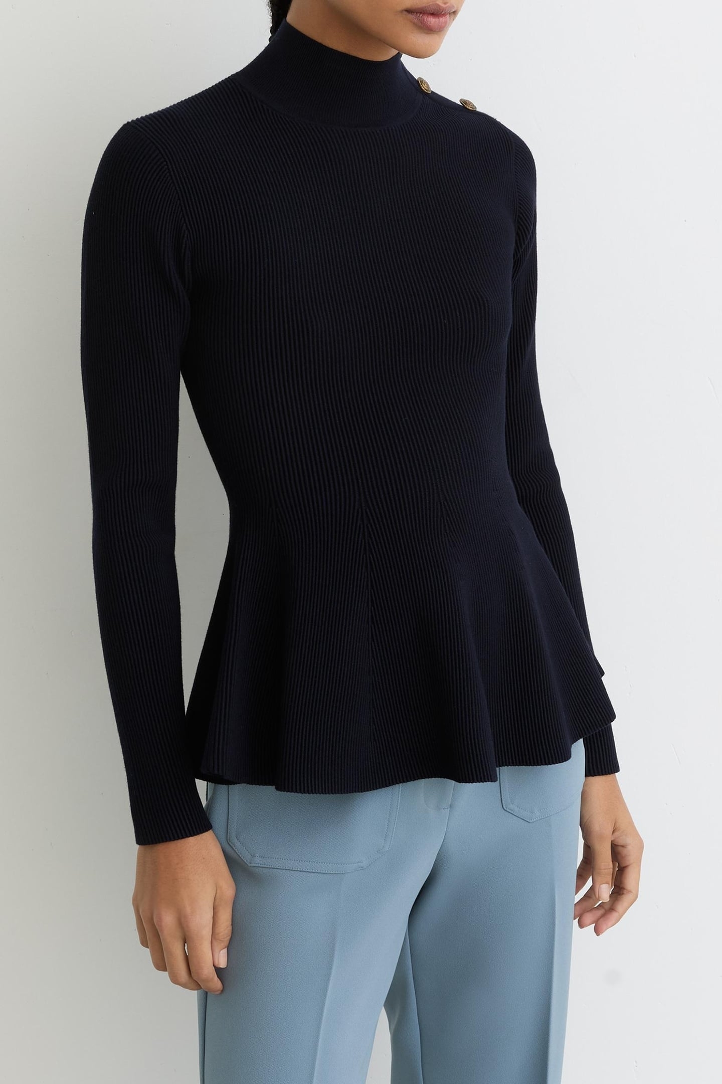 PEPLUM KNIT NAVY 1