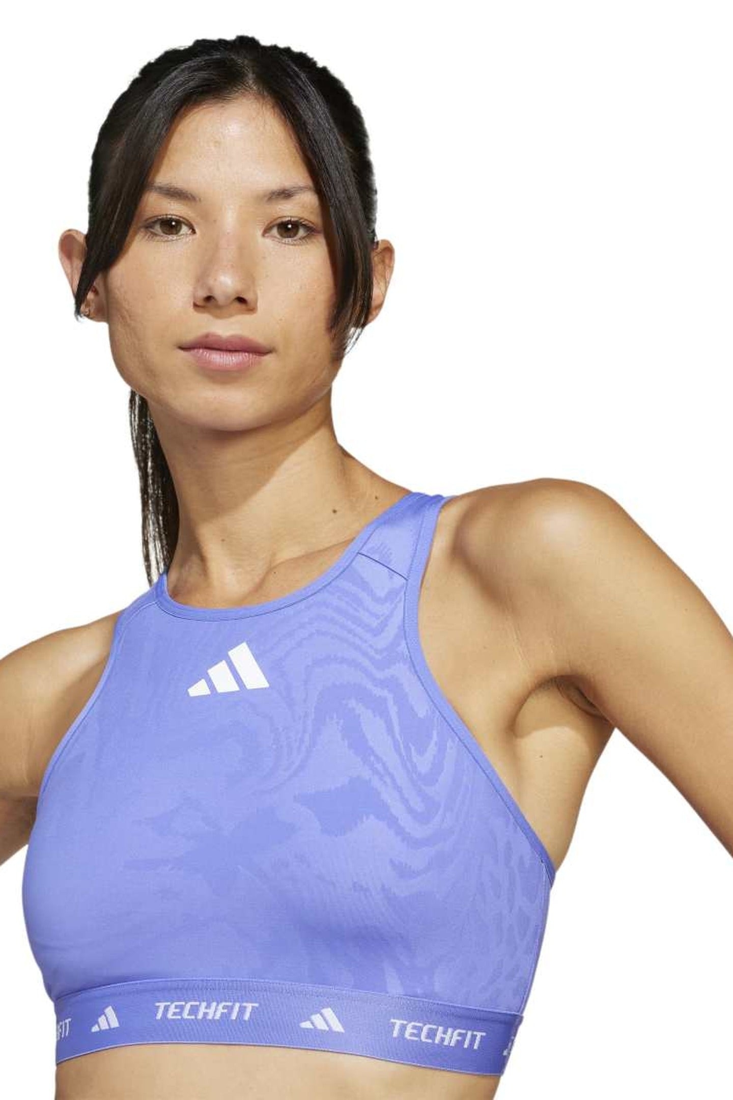 PERFORMANCE TECHFIT MEDIUM-SUPPORT HIGH-NECK PRINT BRA 5