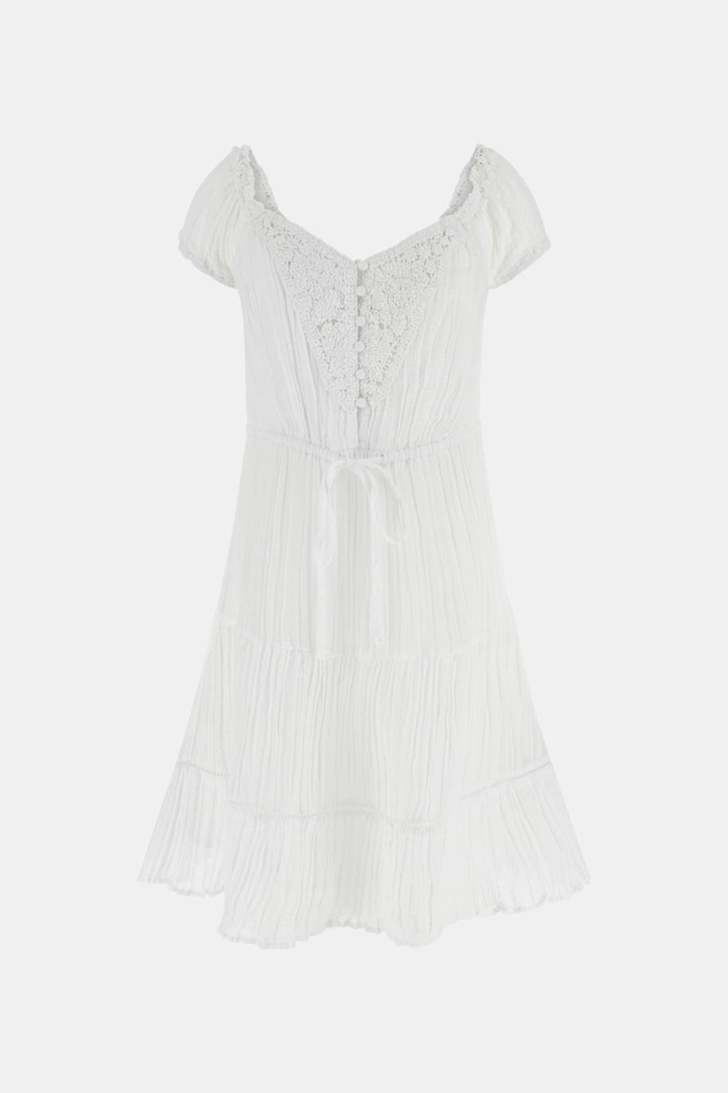 GUESS ECO SL CIEL GAUZE DRESS PURE WHITE 5