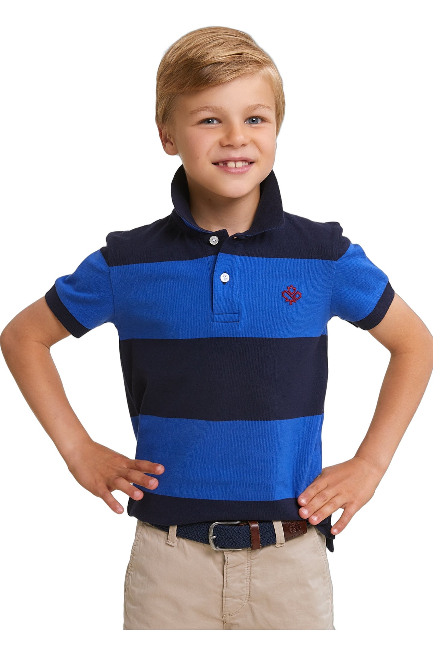 CUSTOM FIT STRIPED STRETCH POLO NAVY/EVENING BLUE 1