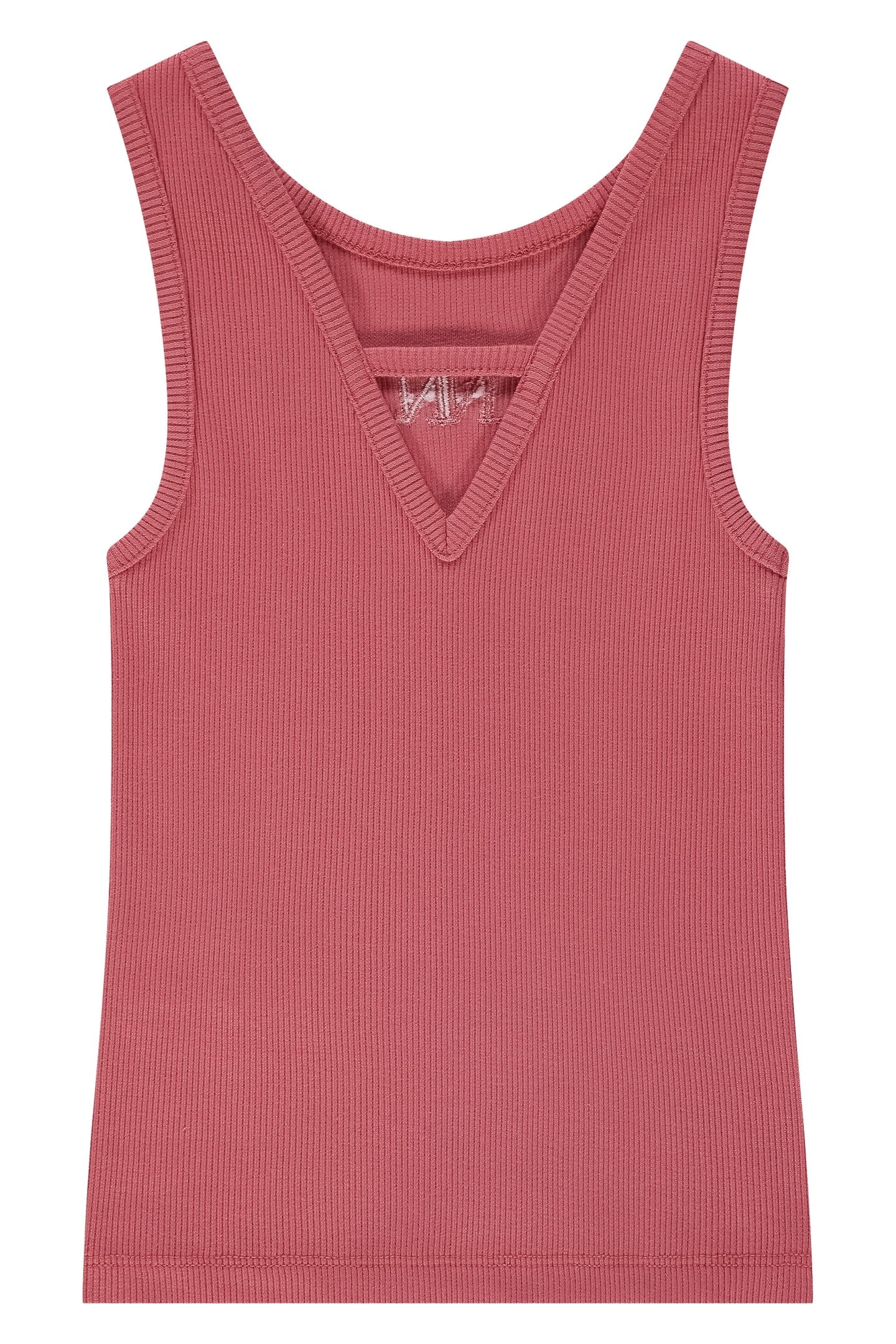 BELLE BACK RIB TOP RED 2
