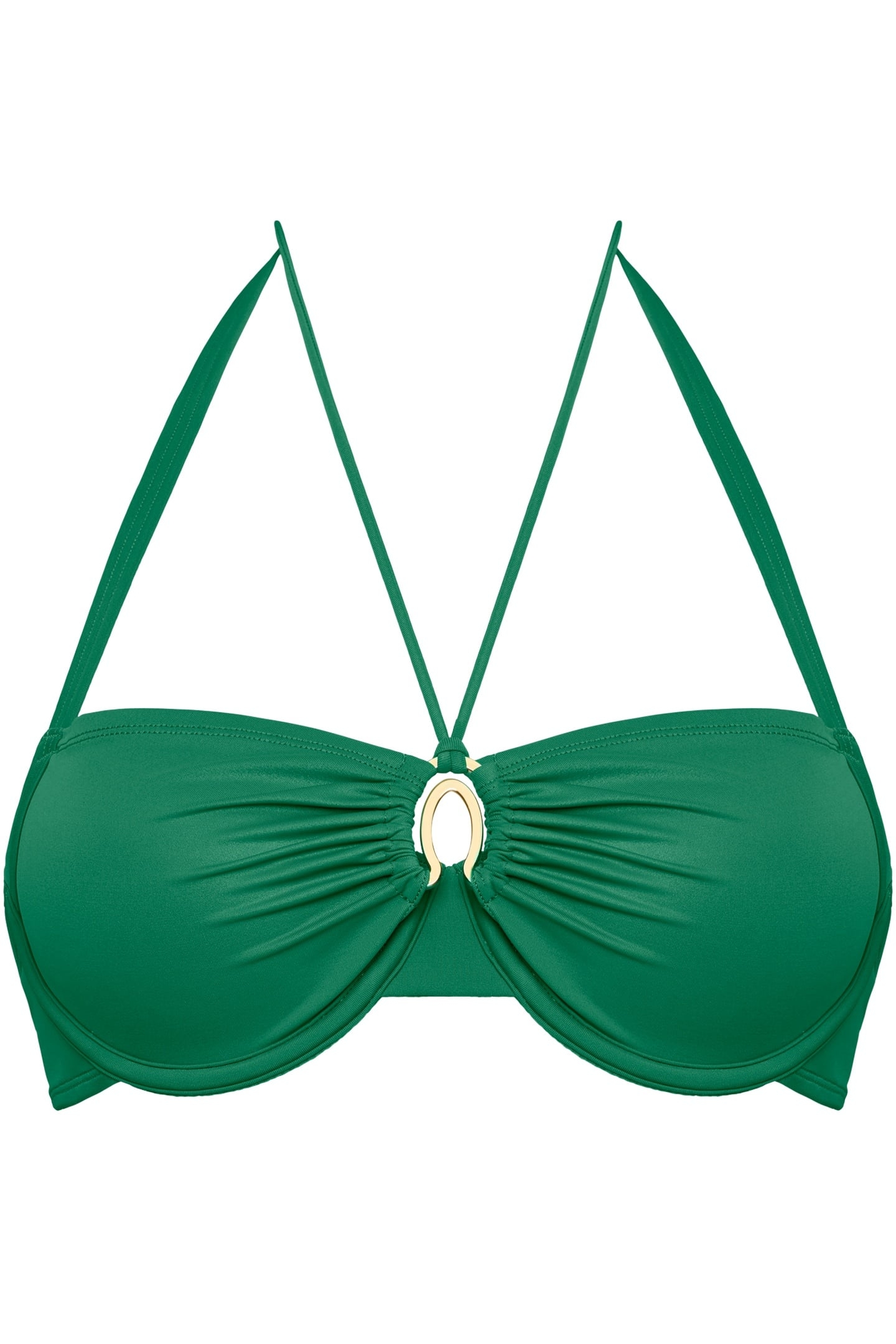 JET SET BIKINI TOPPLUNGE BALCONYWIRED PADDED GREEN 3