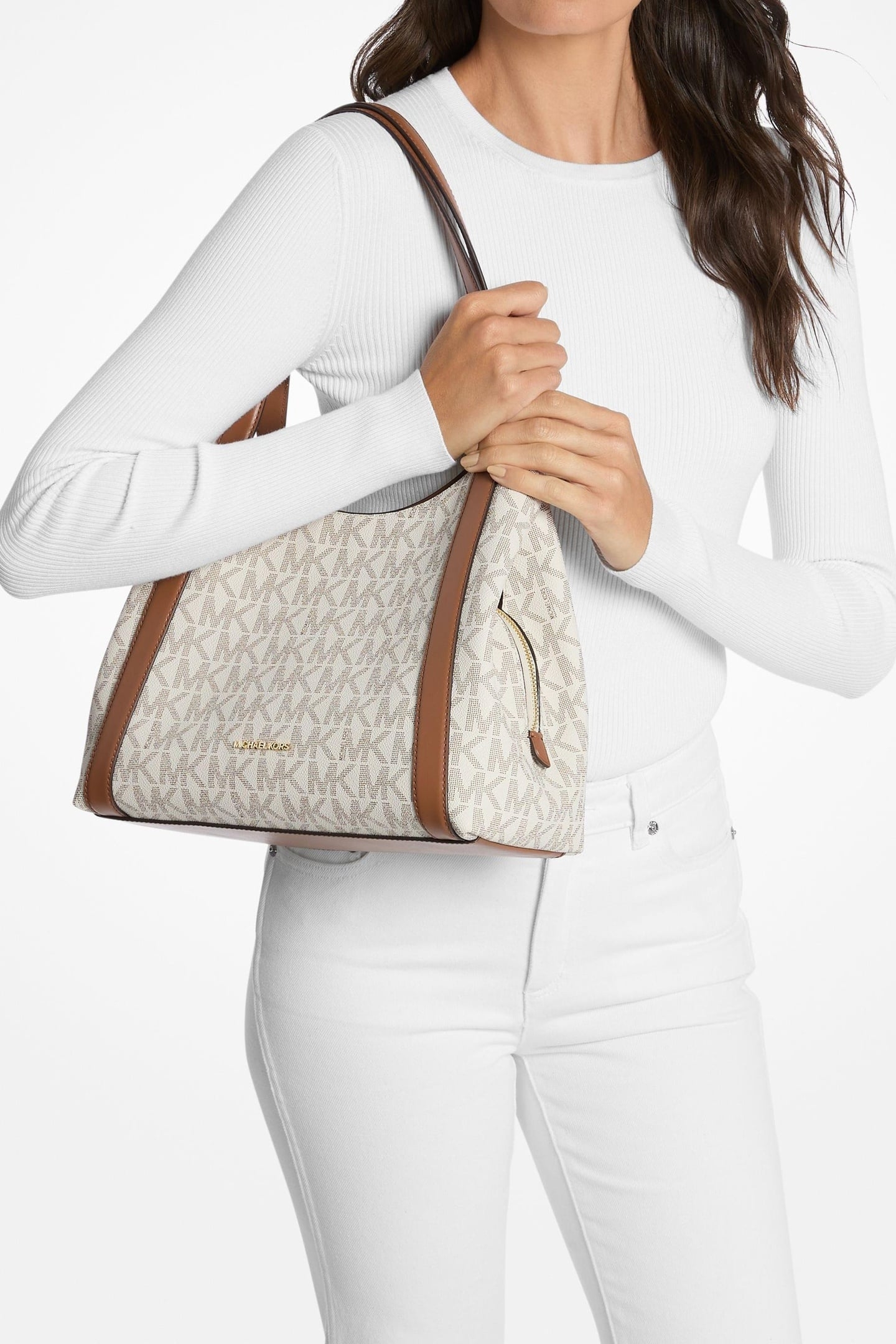 LARGE SHOULDER TOTE BAG VANILLA/LUGG 1