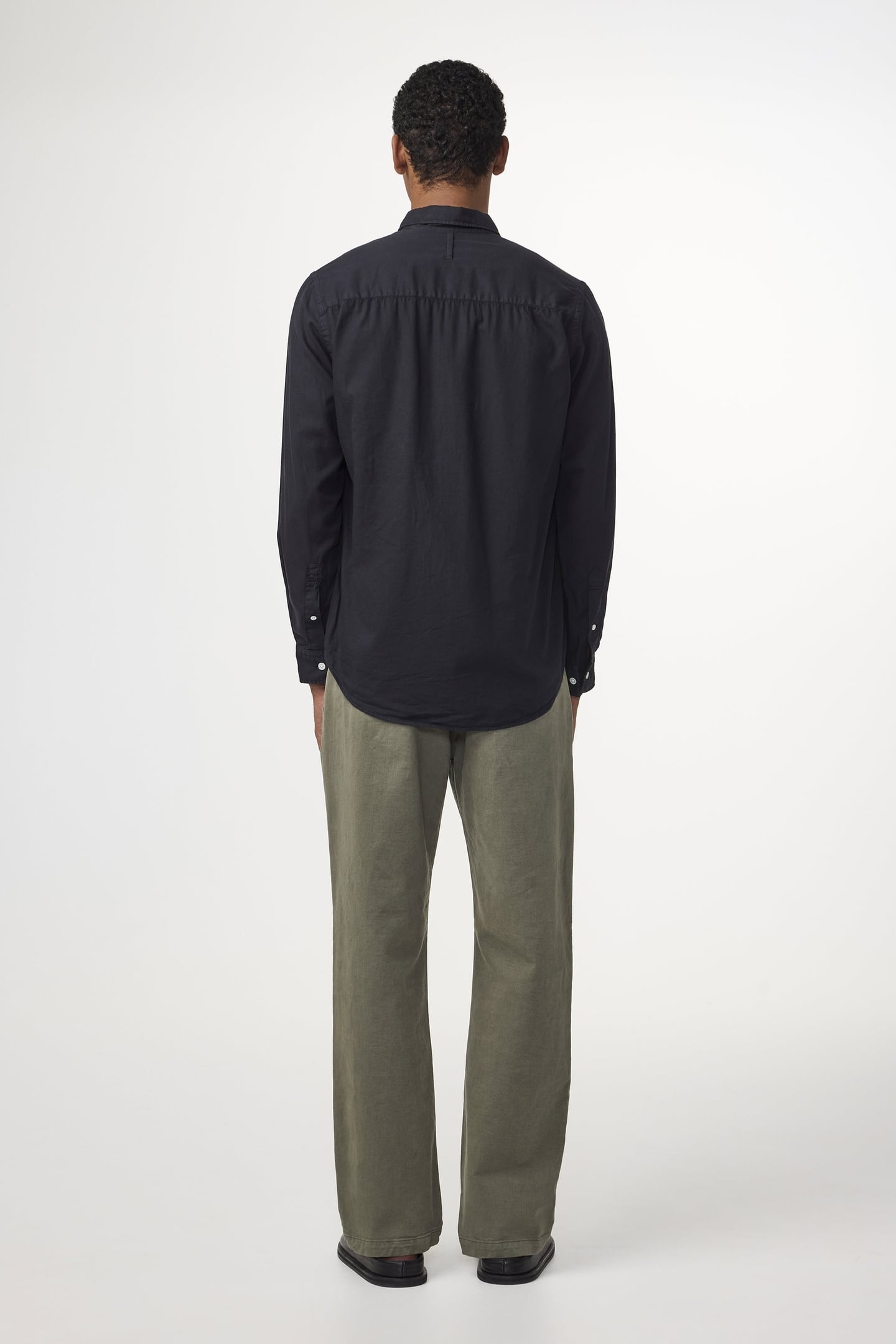 ARNE BD LONG SLEEVE BUTTON DOWN SHIRT, NORMAL FIT, BLACK 2
