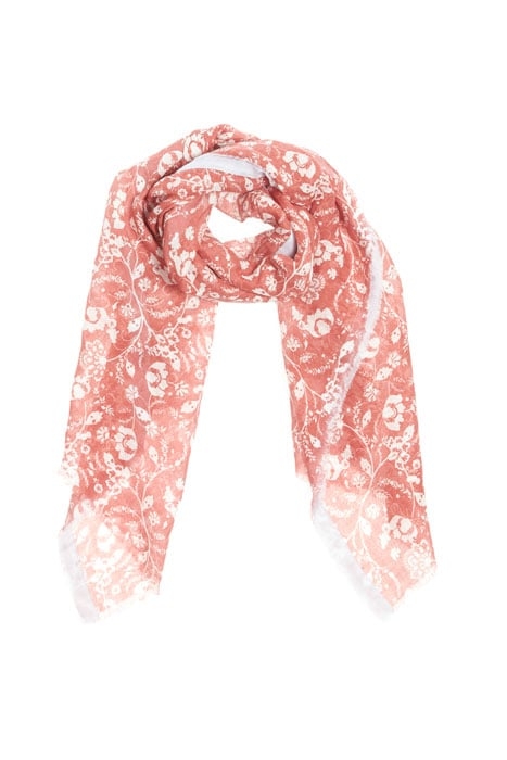 LINEN AND COTTON SCARF ANTIQUE ROSE 1