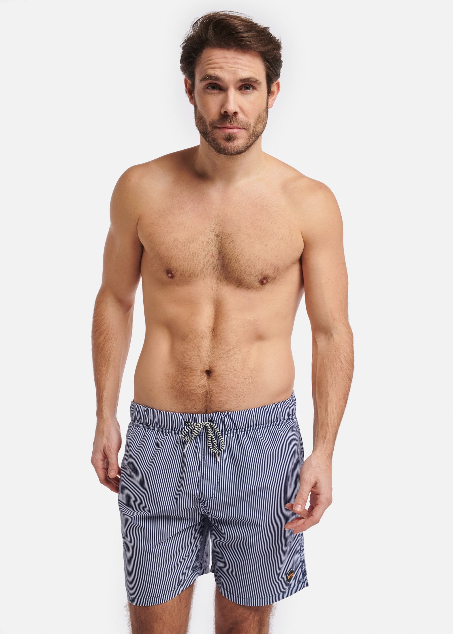 MEN SWIM SHORTS SKINNY STRIPE DARK NAVY 2