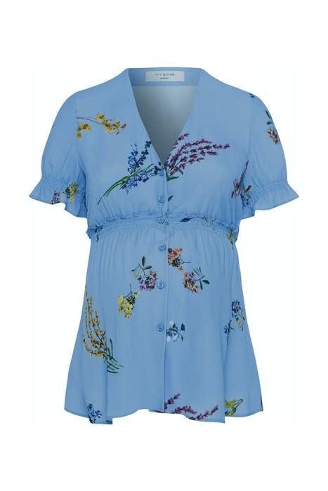 MATERNITY SMOCK BLOUSE HORIZON BLUE 1