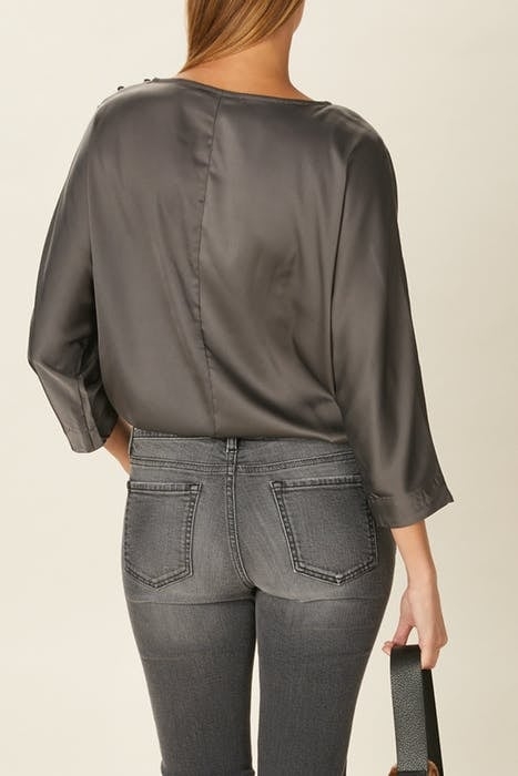 BOAT NECK POPOVER SHIRT GREY OX 3