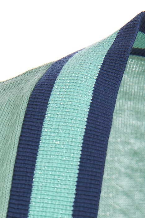 LONG CARDIGAN LS TRICOLOR STR PISTACHE 3