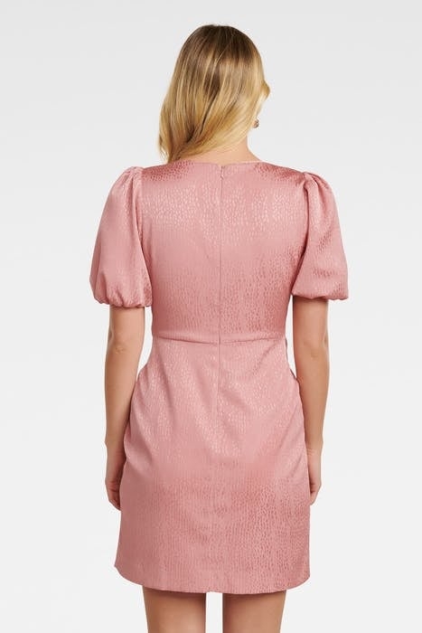 ELLIE JACQUARD MINI DRESS PASTEL SALMON 2