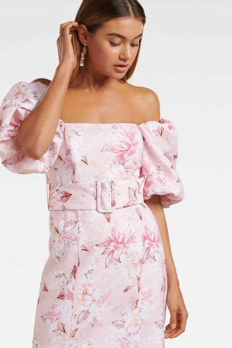 ASHLEY PUFF SLEEVE MINI DRESS LIGHT PINK SIENNA 5