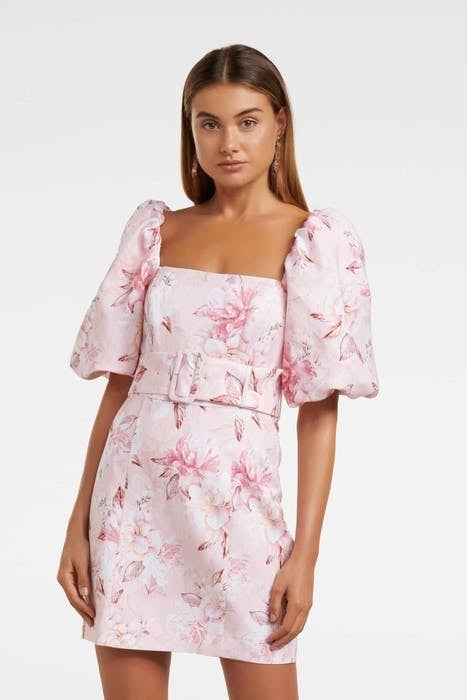 ASHLEY PUFF SLEEVE MINI DRESS LIGHT PINK SIENNA 1