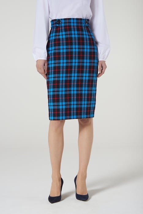 MIROE MIDI SKIRT MUL-BLUE CHECK 1