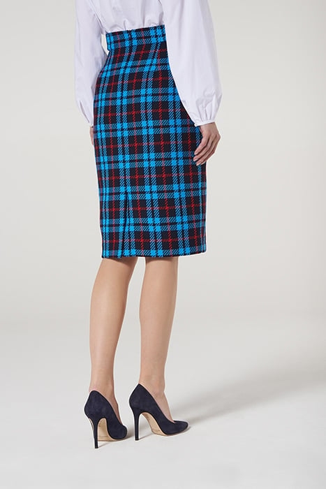 MIROE MIDI SKIRT MUL-BLUE CHECK 2