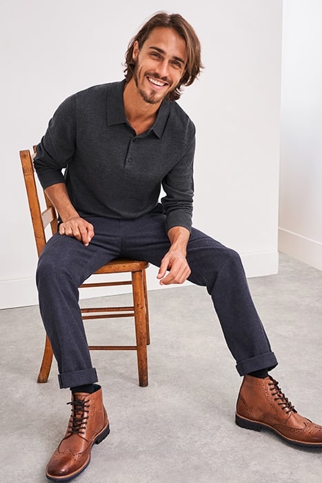 CHUKAR HERRINGBONE TROUSERS DARK NAVY 3