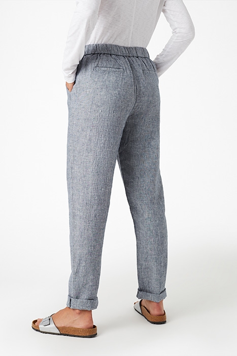 MAISON LINEN TROUSER PEBBLE GREY PLAIN 3
