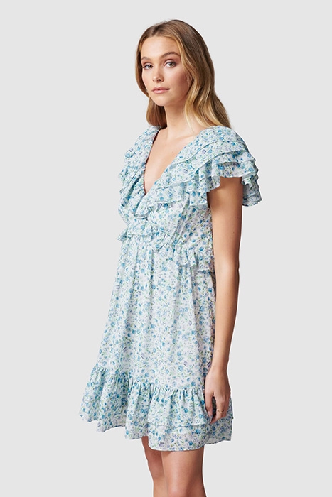 POLLY RUFFLE MINI DRESS HEATHER DITSY 4