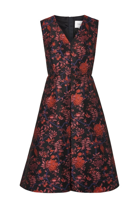 DELYSIA MIDI DRESS PRI-BLACK MULTICOLOR 4