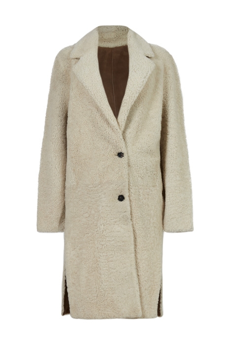 TIA SHEARLING COAT CHALK WHITE/TAUPE 1