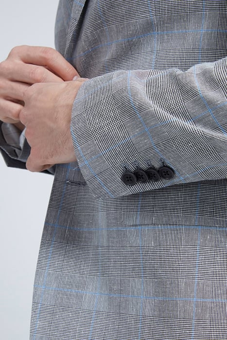 2B NOTCH BLAZER REGULAR FIT BLUE AND BLACK MULTI BLUE AND BL 4