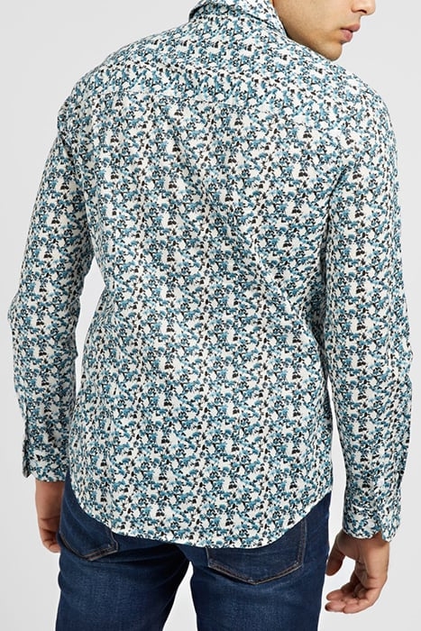 LS ITALIAN COLLAR NOTCHED CUFF BLUE BLOOM FLOWER BLUE BLOOM 3