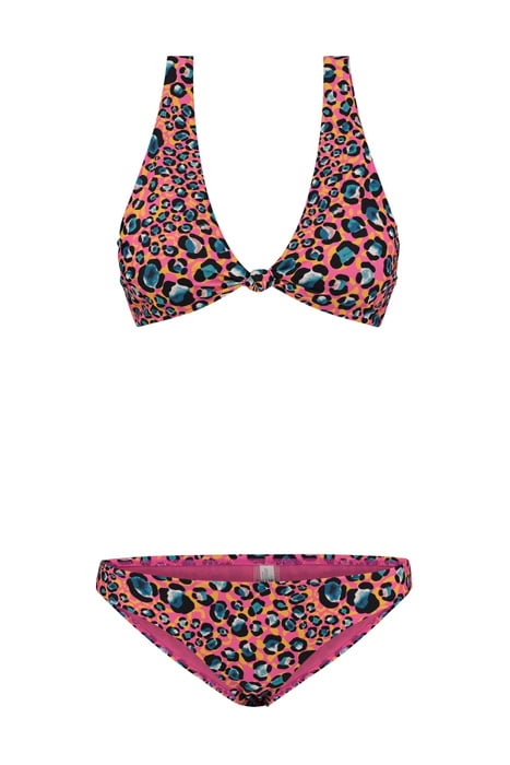 LADIES LEOPARD SPOT TEDDY BIKINI AZALEA PINK 1