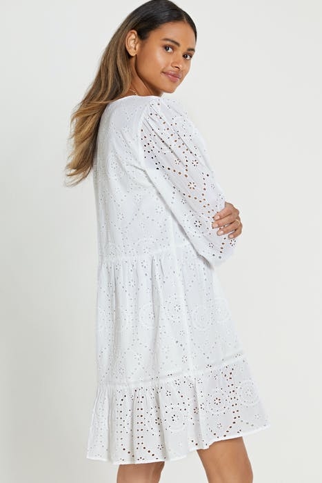 TULUM BRODERIE SHIFT DRESS BRIGHT WHITE 5