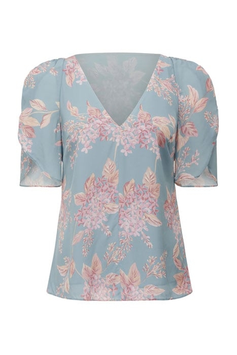 SAVANNA PETAL SLEEVE BLOUSE MIST FLOATING BLOSSOM MIST FLOAT 1