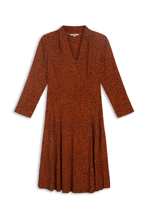 JURK MET PRINT V-HALS 23001894 HONEY GINGER 1