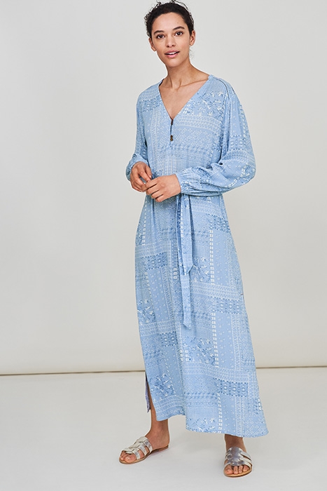 PATCHWORK ECOVERO MAXI DRE BLUE 3