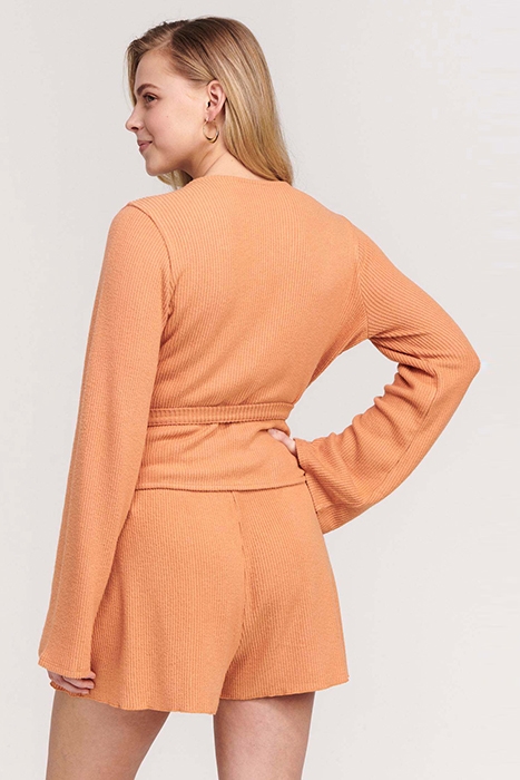 LADIES CORSICA WRAP TOP SOFT CARAMEL 2