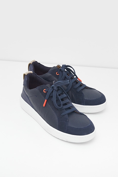 LEATHER AND SUEDE TRAINER NAVY 2