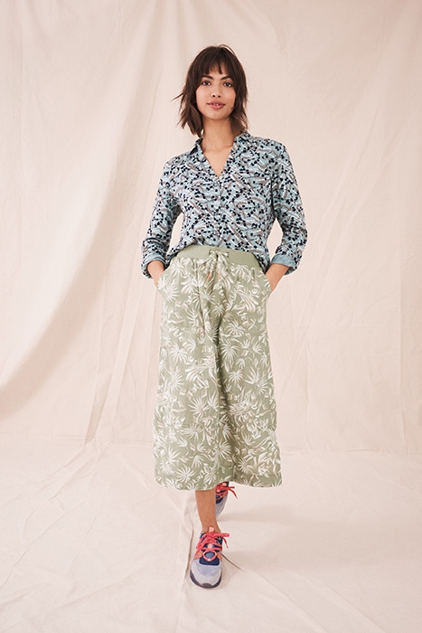 EFFIE LINEN SKIRT GREEN MLT 2