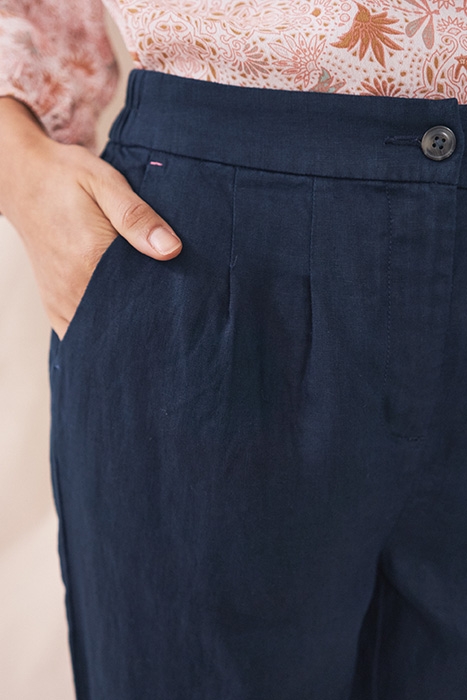 MADDIE LINEN TROUSER DARK NAVY 4